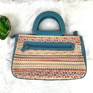 Vintage Style Wicker Zipper Convertible Crossbody